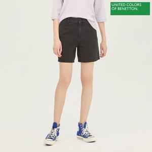 [베네통] TUKATA 뒷밴딩 데님 쇼츠 BADP58331_BK