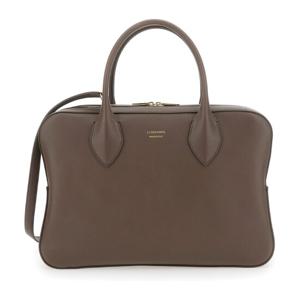 페라가모 브라운 가죽 더블 탑 핸들 백 219872 0779321