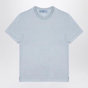 PRADA 라이트 블루 코튼 티셔츠 착용 3548BOOO145S/XH_PRADA-F0M10