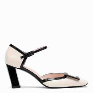 ROGER VIVIER 크림/블랙 에나멜 가죽 메리제인 RVW71335990D1P/XF_ROGVI-0H62