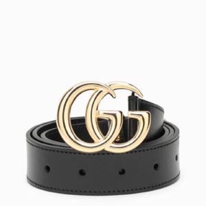 GUCCI 더블 GG 버클이 달린 검은색 벨트 4145160YA0G/XG_GUC-1000