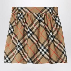 BURBERRY 베이지 코튼 체크 패턴 스커트 8096413159218/Q_BURBE-B9368