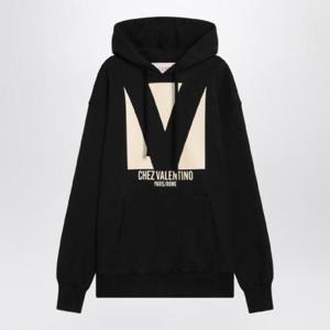 VALENTINO Chez 프린트가 있는 검은색 스웨트셔츠 6B3MF24I960/Q_VALE-0NO