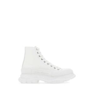 ALEXANDER MCQUEEN 화이트 캔버스 캔버스 색 스니커즈 705659W4MV2 9000