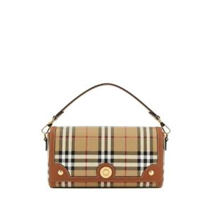 BURBERRY Printed canvas and leather Note handbag 8109787 A9534