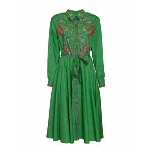 [KENZO] 여성 니 Length 페이즐리 플라워 셔츠 원피스 FC62RO0979I257 그린 /8