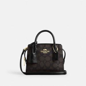 COACH 안드레아 미니 캐리올백 시그니처 캔버스 CW304-IMXAQ 오울 넛/핑크