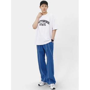 [스콰즈] 남성 캐주얼 투라인 밴딩 바지 나일론 와이드팬츠 SUUP001