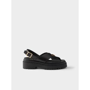 프라다 leather platform sandals 1X105OF0557V6