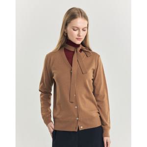 헤지스 여성 24FW 역시즌특가워셔블 타이장식 가디건 카멜 HSSW4DP71CM
