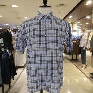 런던포그 LPA3A556 남성 기본에리 일자 캐쥬얼 반팔셔츠