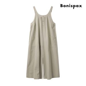 [보니스팍스] 투 포켓 일자 린넨 점프수트 (XP5OP016M0)
