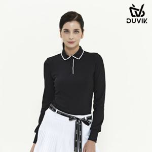 [듀빅]듀빅 여성 서플핏 니트 카라 긴팔티셔츠 DD1WTS102BK