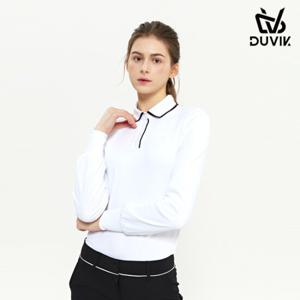 [듀빅]듀빅 여성 서플핏 니트 카라 긴팔티셔츠 DD1WTS102WH