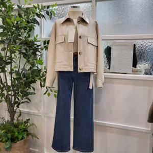 [부루앤쥬디]스트링모스레더자켓 아이보리 ZOJJK010E
