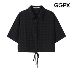 GGPX  크롭 스트링 체크 셔츠 (GP5SH044F)