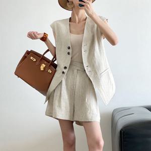 [카라]KARRA 쿨더블버튼베스트자켓+팬츠SET_A5M0533