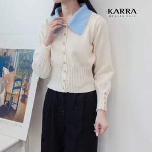 [카라]KARRA 골드버튼배색카라가디건_KB3SCD010Q