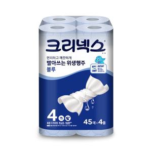 [유한킴벌리][크리넥스] 빨아쓰는 위생행주 블루 45매 4롤