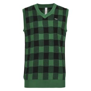[파파브로]남자 깅엄체크 배색 골프 니트 베스트 LB-VEG-2212-그
