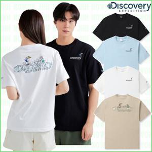디스커버리 24년 여름 신상 남성/여성/공용 바시티캠퍼스그래픽반팔티셔츠/기능성/세미오버핏 DXRS5Q043-DXNW
