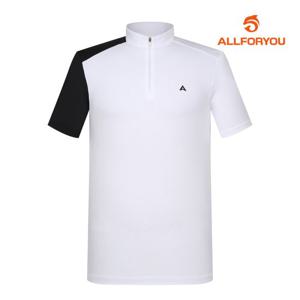 [올포유] 남성 배색 반집업 티셔츠 AMTYL5167-100