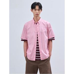[빈폴멘] 코튼 필라필 반소매 셔츠  라이트 핑크 (BC4665C93Y)