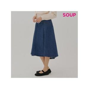 [숲]SOUP 하프 밴딩 A라인 데님 스커트 SA9DS31