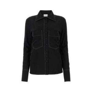 로우클래식 여성 블랙 실크 긴팔 셔츠 LOW23SMSH020 BLACK