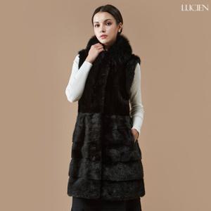 [루시앙]루시앙 카라 폭스 밍크 베스트 BLFXHJJK32 P_블랙