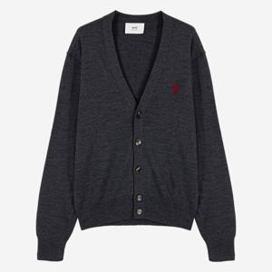 아미 하트 로고 니트 가디건 그레이 HKC111KN0025055