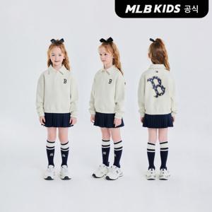 [택가129,000원][MLB키즈]클래식 모노그램 여아 카라 맨투맨 세트 BOS (Mg.Cream)7FS2M0251-43CRM