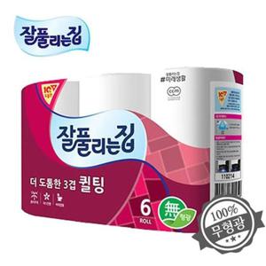 미래생활 잘풀리는집 3겹 퀼팅 6롤 25M 2겹