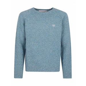 [VALENTINO] 남성 보트 넥 Maglia 브이 로고 시그니처 울 VKC32RAR7545 라이트 Blue /8