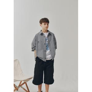 [블루테일]AZB1PT04BK통고무줄 블랙 7부 우븐 팬츠