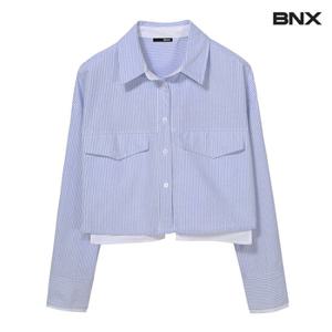 [BNX]배색옥스포드 크롭 셔츠 (BX1BL013L0)