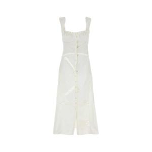 마린세르 여성 화이트 면 미디 드레스 WDR278BUWOV0007 WH10