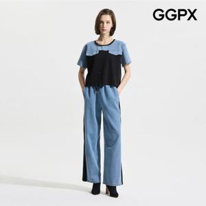 [GGPX] 큐빅 포인트 데님 티 앤 팬츠 투피스 (GP4OP059F)