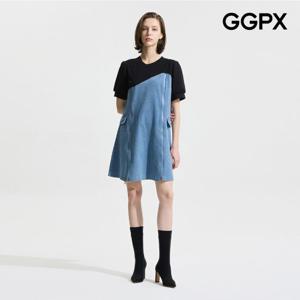 [GGPX] 더블 지퍼 데님 미니 원피스 (GP4OP050F)
