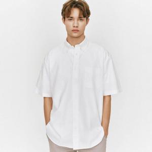 [지오다노] 남자 옥스포드 오버핏 면 반팔 남방 셔츠 045510