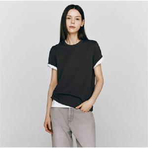 [지오다노]여자 한소희 여름 수피마 면 반팔 티셔츠 325523