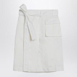 FERRAGAMO White wrap skirt in cotton blend 0783849CO/Q_FERRA-BI