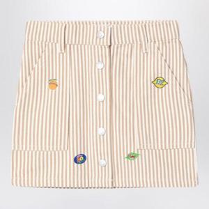 KENZO White/sand striped mini skirt K60997-ADE/Q_KENZO-21G