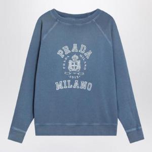 PRADA Vintage effect blue sweatshirt with logo 134714OOO16VZ/Q_PRADA-F0016