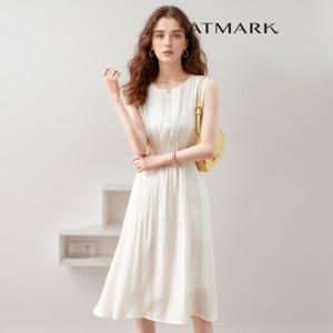 ATMARK 슬림핀턱버튼랩민소매원피스_AA53OP028G