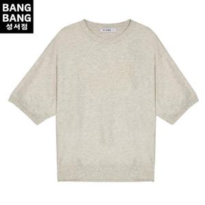 뱅뱅 HC04 여성라운드자수레터링오버 반팔맨투맨 CTL131