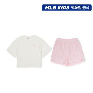 [MLB키즈]베이직 스포티브 여아 반바지 세트 7FS1B0553