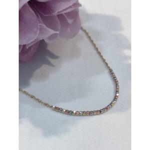 로이드 1.5mm 컷팅 3색볼 14K 골드 팔찌 LWB25012G
