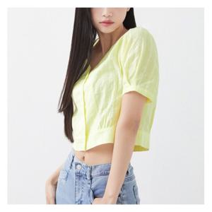 [미쏘]퍼프소매 크롭 블라우스 (MIWBWC588G-T)