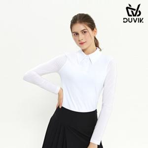[듀빅]듀빅 여성 와이드카라 냉감 긴팔티셔츠 DD2WTS102WH